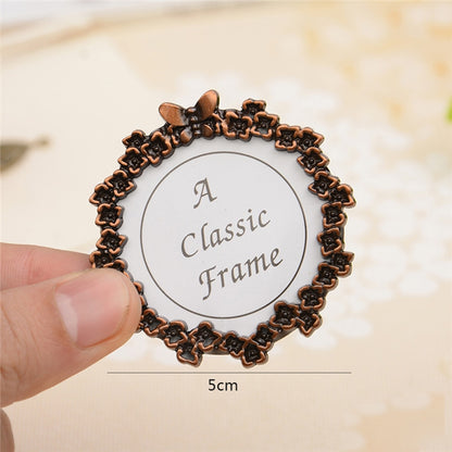 ELECTROPRIME 2 PCS Creative Metal Vintage Photo Frame(Butterfly Round)