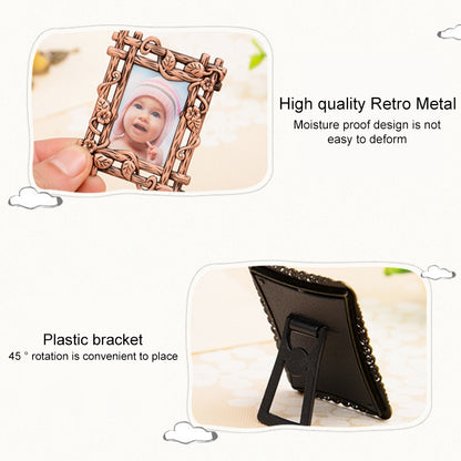 ELECTROPRIME 2 PCS Creative Metal Vintage Photo Frame(Butterfly Round)