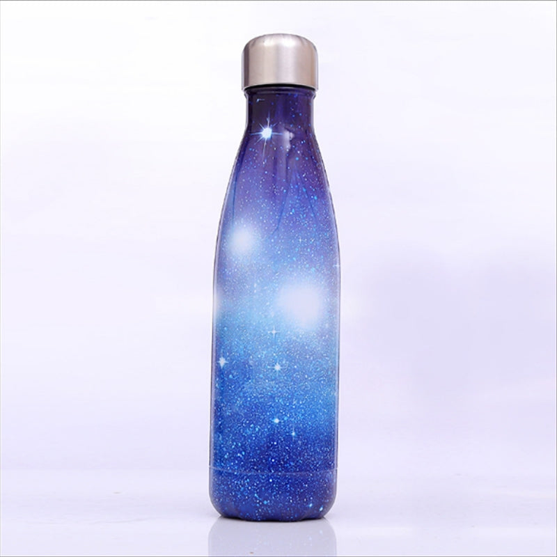 ELECTROPRIME Starry Sky Pattern Thermal Cup Vacuum Flask Heat Water Bottle Portable Stainless Steel Sports Kettle, Capacity:500ml(Blue)