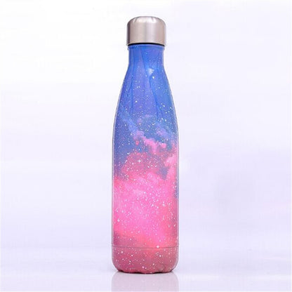 ELECTROPRIME Starry Sky Pattern Thermal Cup Vacuum Flask Heat Water Bottle Portable Stainless Steel Sports Kettle, Capacity:500ml(Pink)