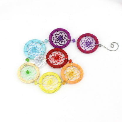 ELECTROPRIME Creative Hand-Woven Crafts Colorful Small Ring Series Dream Catcher Home Car Wall Hanging Decoration