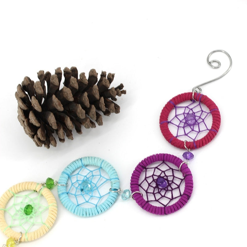 ELECTROPRIME Creative Hand-Woven Crafts Colorful Small Ring Series Dream Catcher Home Car Wall Hanging Decoration