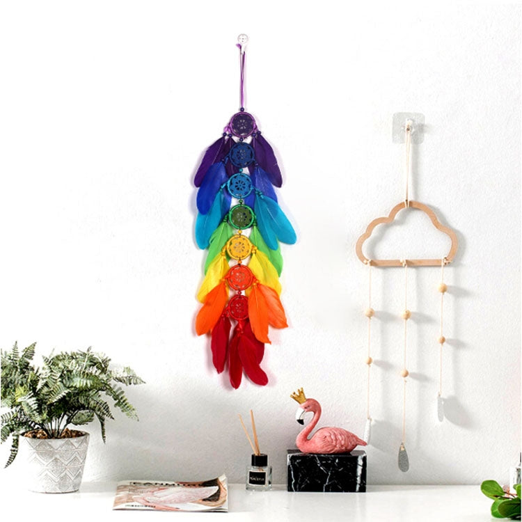 ELECTROPRIME Creative Hand-Woven Crafts Colorful Dream Catcher Home Car Wall Hanging Decoration