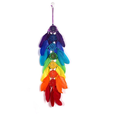 ELECTROPRIME Creative Hand-Woven Crafts Colorful Dream Catcher Home Car Wall Hanging Decoration