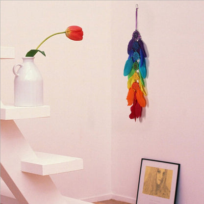 ELECTROPRIME Creative Hand-Woven Crafts Colorful Dream Catcher Home Car Wall Hanging Decoration