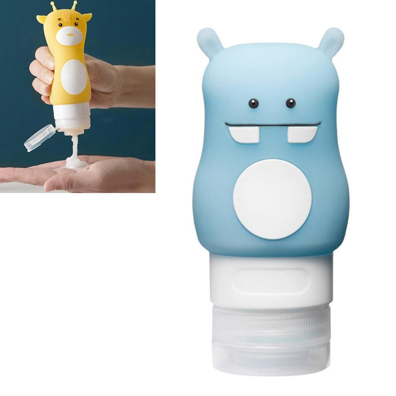 ELECTROPRIME Portable Travel Shampoo Body Lotion Cosmetic Bottle Make Up Container Storage Box, Color:Blue Hippo