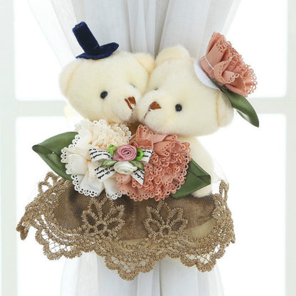 ELECTROPRIME Cartoon Little Bear Curtain Buckle Curtain Strap(Carnation Coffee)