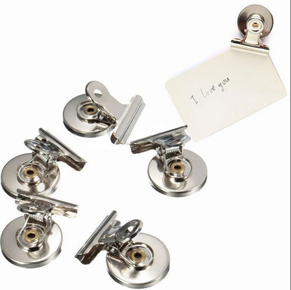 ELECTROPRIME 20 PCS Stainless Steel Round Head Clip Paper Clip Office Folder Refrigerator Wall Memo Clip