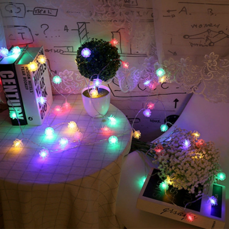 ELECTROPRIME 20 LEDs Solar Powered Pine Cone Outdoor Energy Saving Holiday Wedding Decoration String Light Garden Landscape Lamp(Colorful Light)