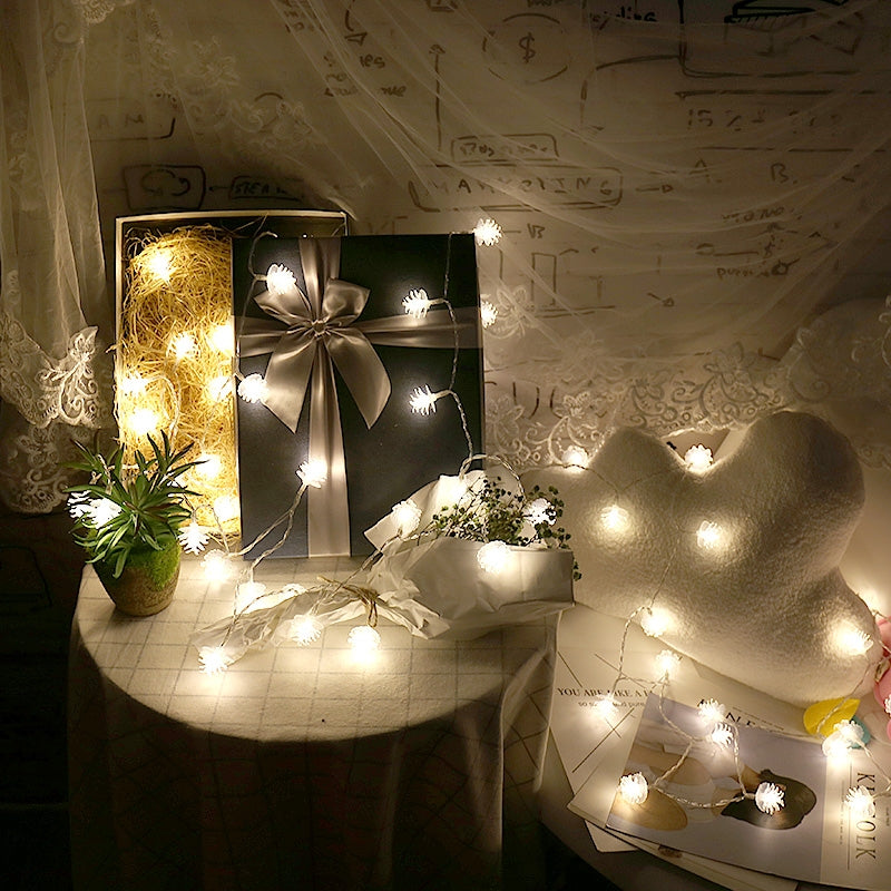 ELECTROPRIME 20 LEDs Solar Powered Pine Cone Outdoor Energy Saving Holiday Wedding Decoration String Light Garden Landscape Lamp(Warm White)
