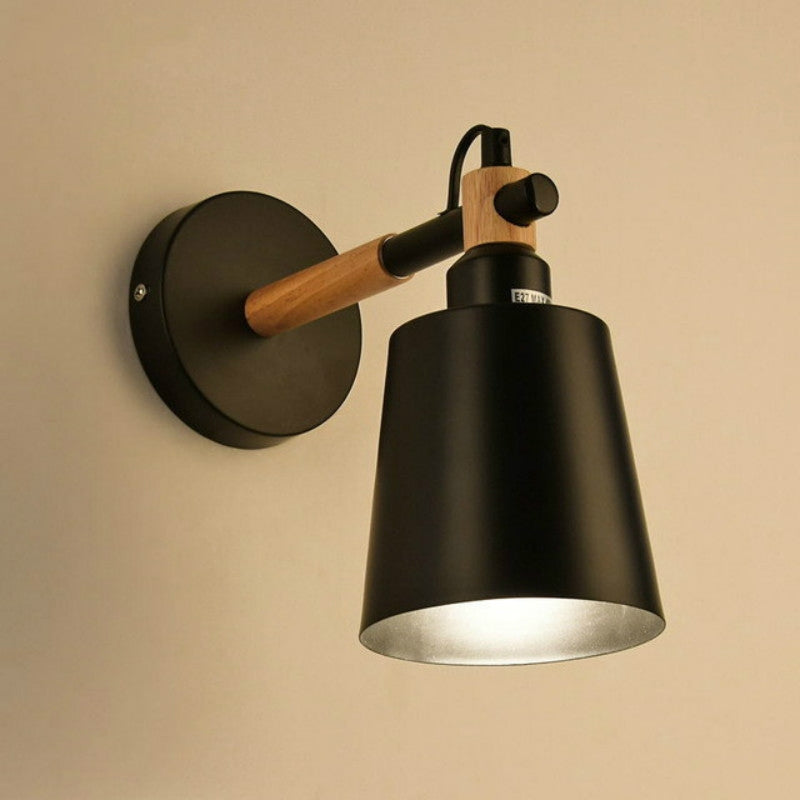 ELECTROPRIME Staircase Aisle Bedside Bedroom Wall Lamp Creative Simple Background Restaurant Oblique Barrel Light, AC 220V(Black)