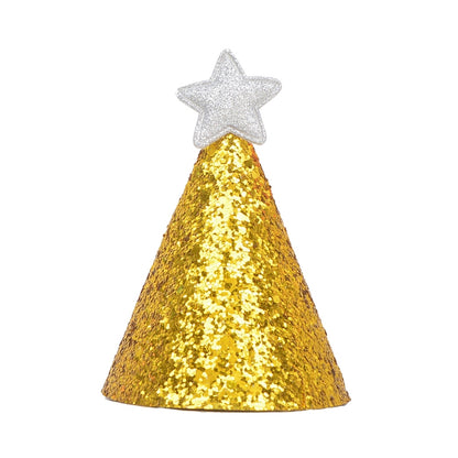 ELECTROPRIME 10 PCS Golden Birthday Hat Children Age Dress up Star Hat Glitter Cake Cap(Silver Star)