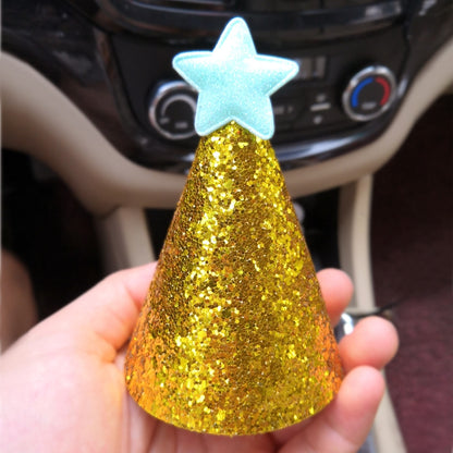 ELECTROPRIME 10 PCS Golden Birthday Hat Children Age Dress up Star Hat Glitter Cake Cap(Gold Star)