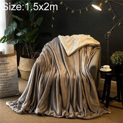 ELECTROPRIME Winter Sofa Blanket Double Thick Cashmere Coral Fleece Ofice Nap Blanket, Size:1.5x2m(Silver Grey)