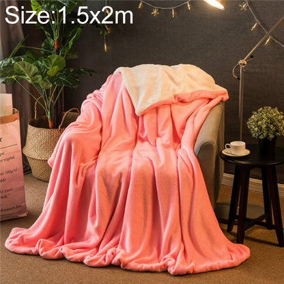 ELECTROPRIME Winter Sofa Blanket Double Thick Cashmere Coral Fleece Ofice Nap Blanket, Size:1.5x2m(Pink)