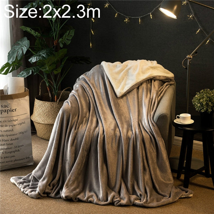 ELECTROPRIME Winter Sofa Blanket Double Thick Cashmere Coral Fleece Ofice Nap Blanket, Size:2x2.3m(Silver Grey)