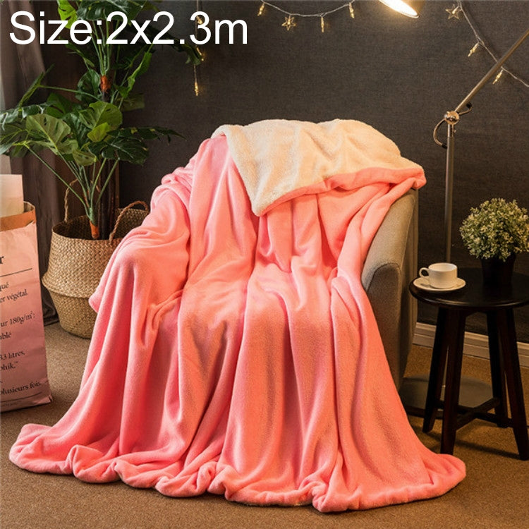 ELECTROPRIME Winter Sofa Blanket Double Thick Cashmere Coral Fleece Ofice Nap Blanket, Size:2x2.3m(Pink)