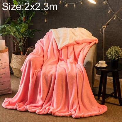 ELECTROPRIME Winter Sofa Blanket Double Thick Cashmere Coral Fleece Ofice Nap Blanket, Size:2x2.3m(Pink)