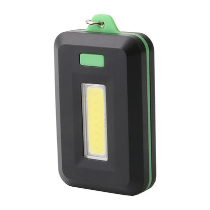ELECTROPRIME 2 PCS 3W Mini COB LED Flashlight Keychain Emergency Camping  Backpack Light with 3 Modes(Green)