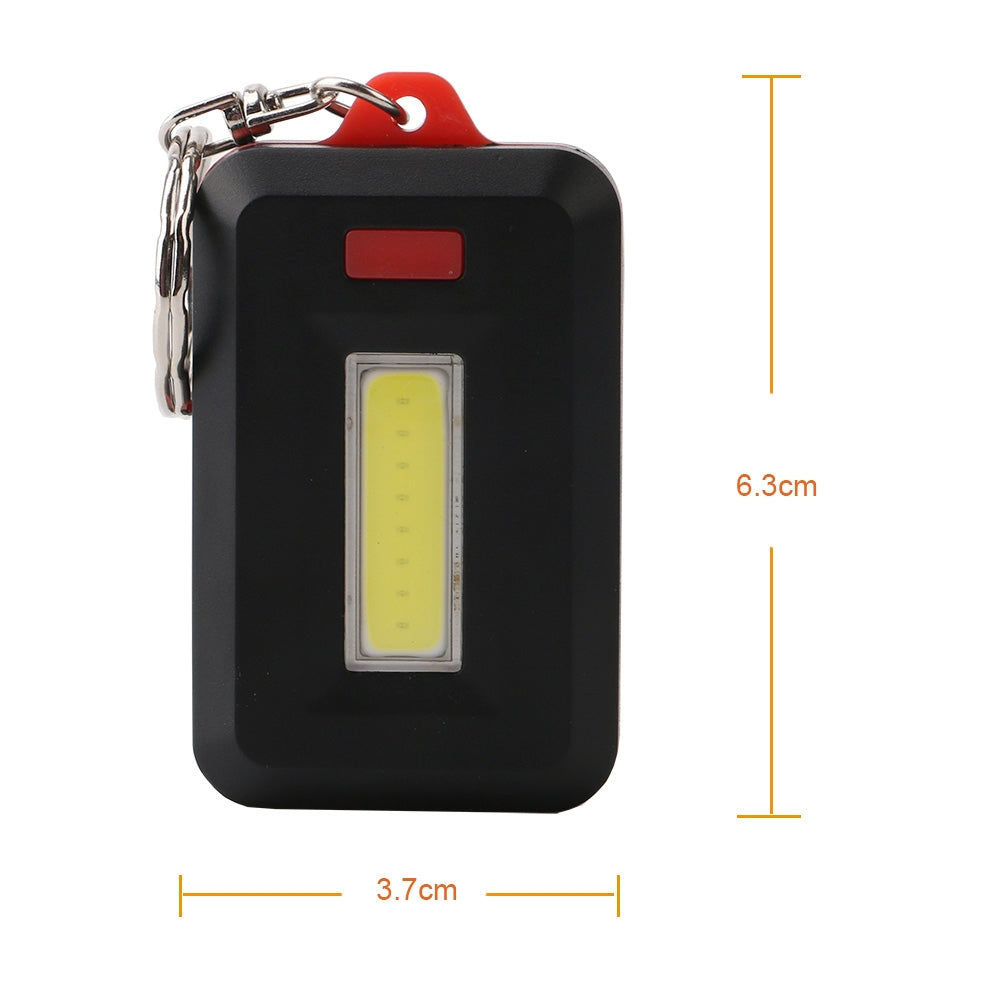 ELECTROPRIME 2 PCS 3W Mini COB LED Flashlight Keychain Emergency Camping  Backpack Light with 3 Modes(Green)