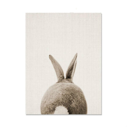 ELECTROPRIME Rabbit Before and After the Computer Printing Decorative Painting Frameless Core, Size:21x30cm(Brown Rabbit Back)