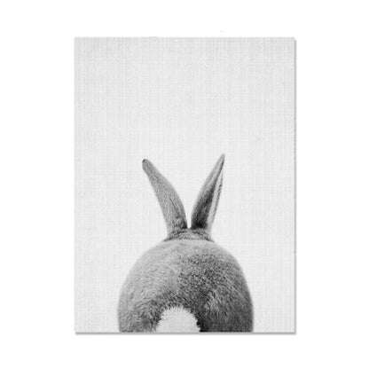 ELECTROPRIME Rabbit Before and After the Computer Printing Decorative Painting Frameless Core, Size:40x60cm(Grey Rabbit Back)