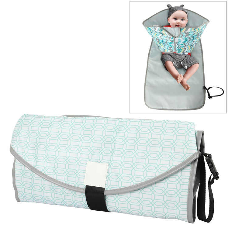 ELECTROPRIME Baby Changing Diaper Pad Portable Folding Waterproof Nursing Pad, Size:One size(Light green geometry)