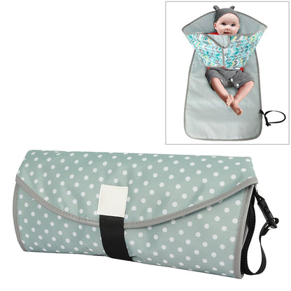 ELECTROPRIME Baby Changing Diaper Pad Portable Folding Waterproof Nursing Pad, Size:One size(Light green dots)