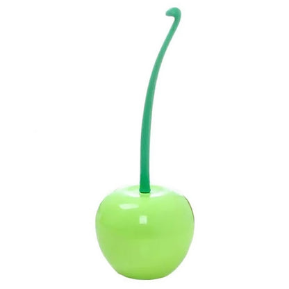 ELECTROPRIME Cherry Shaped Toilet Brush Bathroom Creative Lovely Lavatory Brush Toilet Cleaning Kit(Green)