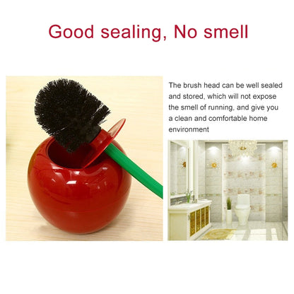 ELECTROPRIME Cherry Shaped Toilet Brush Bathroom Creative Lovely Lavatory Brush Toilet Cleaning Kit(Green)