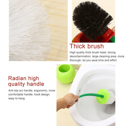 ELECTROPRIME Cherry Shaped Toilet Brush Bathroom Creative Lovely Lavatory Brush Toilet Cleaning Kit(Green)