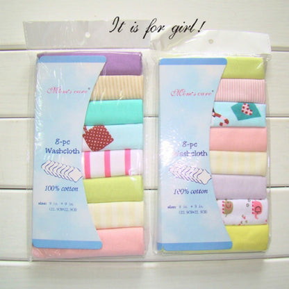 ELECTROPRIME 8 PCS/LOT Cotton Newborn Baby Towels Saliva Towel Baby Boys Girls Nursing Towel Handkerchief(Girls Color)