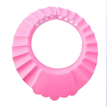 ELECTROPRIME 5 PCS Safe Baby Shower Cap Kids Bath Visor Hat Adjustable Baby Shower Cap Protect Eyes Hair Wash Shield for Children Waterproof Cap Pink+wave