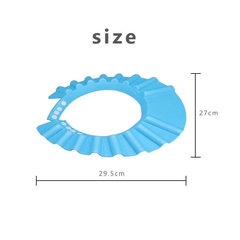 ELECTROPRIME 5 PCS Safe Baby Shower Cap Kids Bath Visor Hat Adjustable Baby Shower Cap Protect Eyes Hair Wash Shield for Children Waterproof Cap Pink+wave