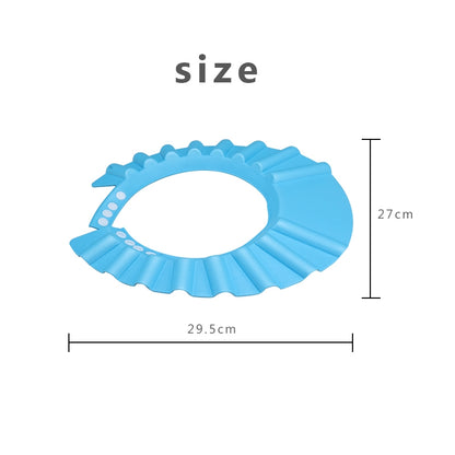 ELECTROPRIME 5 PCS Safe Baby Shower Cap Kids Bath Visor Hat Adjustable Baby Shower Cap Protect Eyes Hair Wash Shield for Children Waterproof Cap Blue+wave