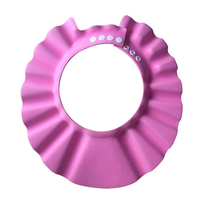 ELECTROPRIME 5 PCS Safe Baby Shower Cap Kids Bath Visor Hat Adjustable Baby Shower Cap Protect Eyes Hair Wash Shield for Children Waterproof Cap Pink+Round