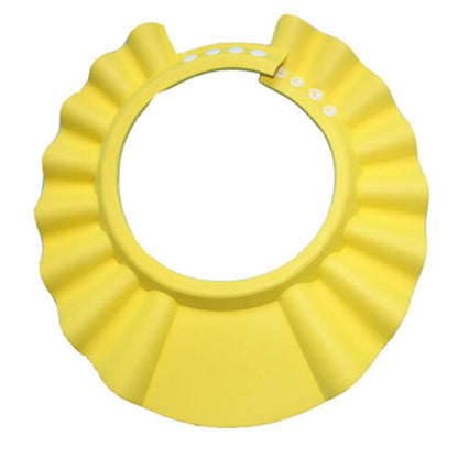 ELECTROPRIME 5 PCS Safe Baby Shower Cap Kids Bath Visor Hat Adjustable Baby Shower Cap Protect Eyes Hair Wash Shield for Children Waterproof Cap Yellow+Round