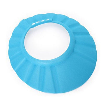 ELECTROPRIME 5 PCS Safe Baby Shower Cap Kids Bath Visor Hat Adjustable Baby Shower Cap Protect Eyes Hair Wash Shield for Children Waterproof Cap Blue+Round