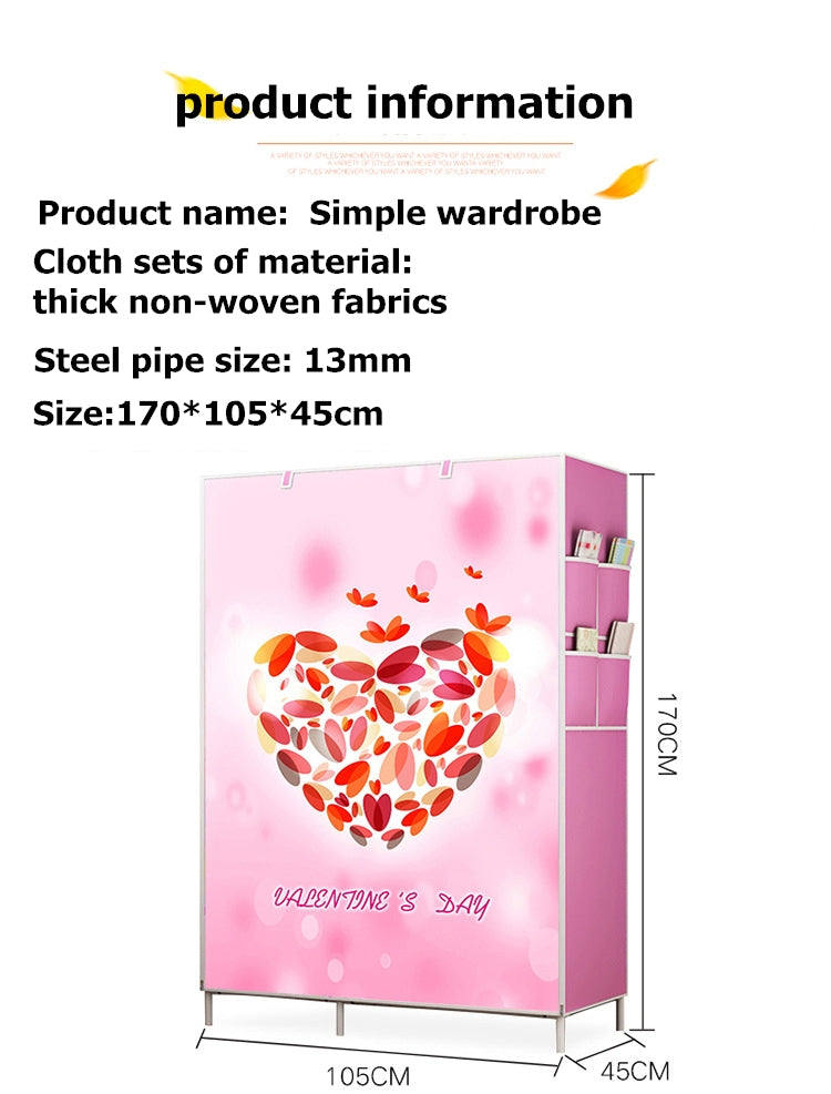 ELECTROPRIME Non-woven Fabric Frame Reinforcement Wardrobe DIY Assembly Storage Organizer Detachable Clothing Furniture Shelf(Bike)