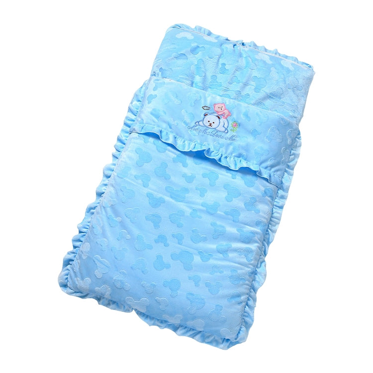 ELECTROPRIME Autumn and Winter Models Thicken Baby Sleeping Bag Cartoon Embroidery Baby Stroller Accessories(Blue)