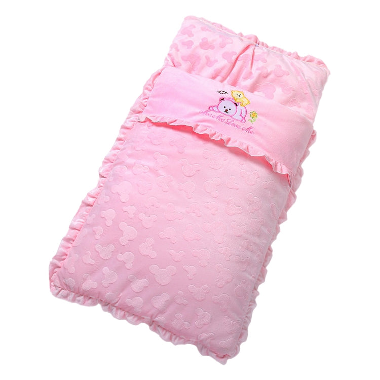 ELECTROPRIME Autumn and Winter Models Thicken Baby Sleeping Bag Cartoon Embroidery Baby Stroller Accessories(Pink)