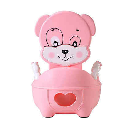 ELECTROPRIME Baby Potty Toilet Bowl Training Seat Portable Urinal Comfortable Backrest Cartoon Cute Toilet(Pink cute dog)