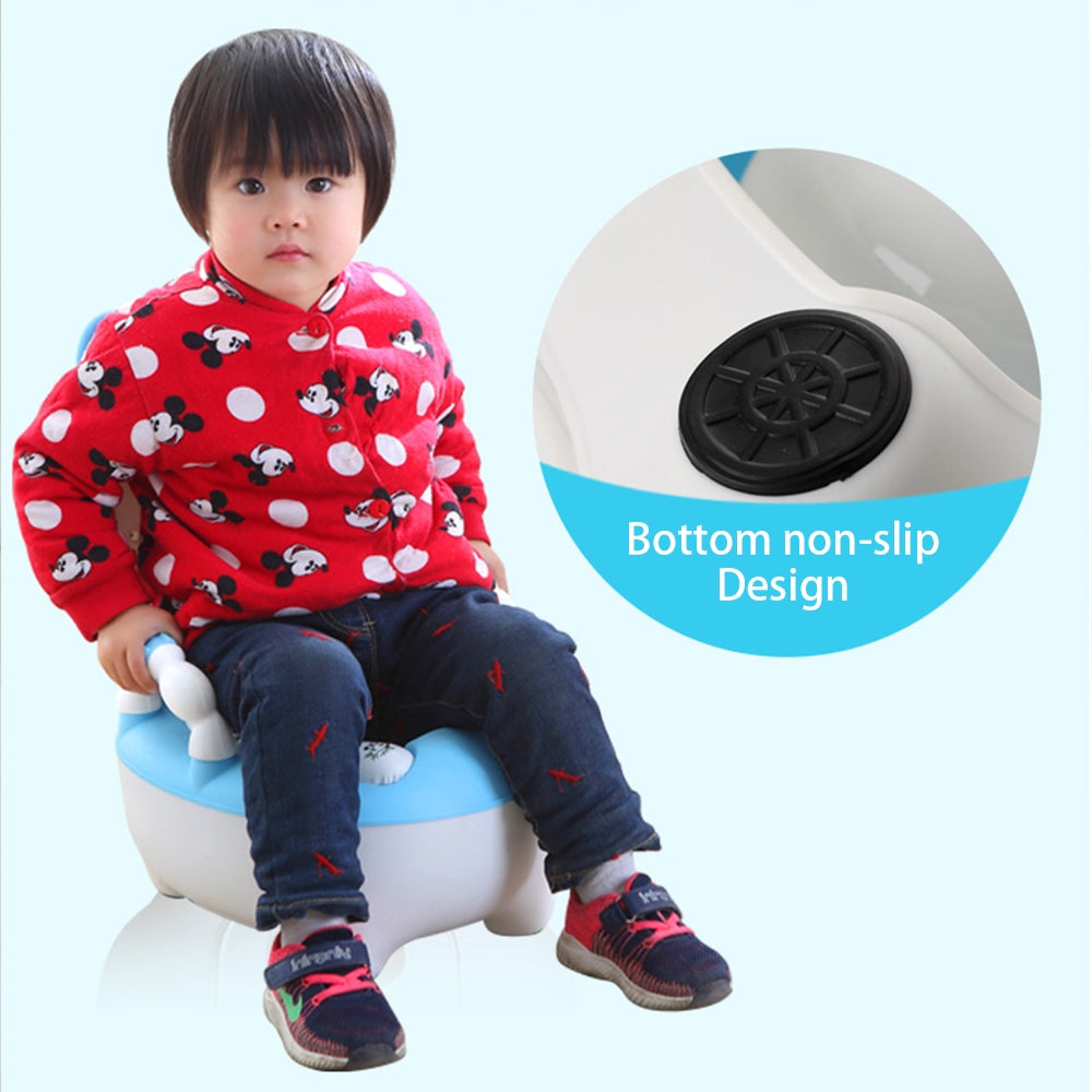 ELECTROPRIME Baby Potty Toilet Bowl Training Seat Portable Urinal Comfortable Backrest Cartoon Cute Toilet(Pink cute dog)