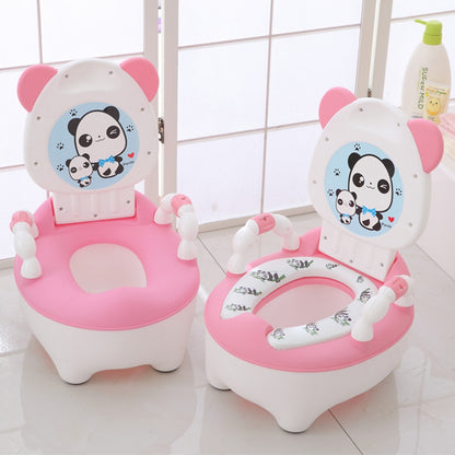 ELECTROPRIME Baby Potty Toilet Bowl Training Seat Portable Urinal Comfortable Backrest Cartoon Cute Toilet(Pink cute dog)