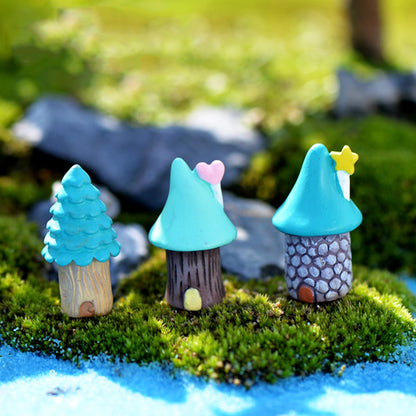 ELECTROPRIME 2 PCS Cartoon Tree House Moss Micro-landscape Fleshy Ornaments Jewelry, Random Style Delivery