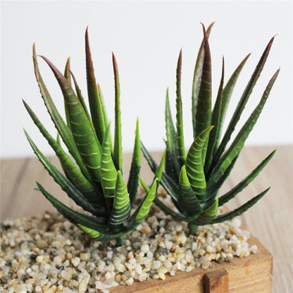 ELECTROPRIME Artificial Mini Aloe Plastic Plants Craft Floristry Landscape Garden Family Office Decoration(Green not Flocked)