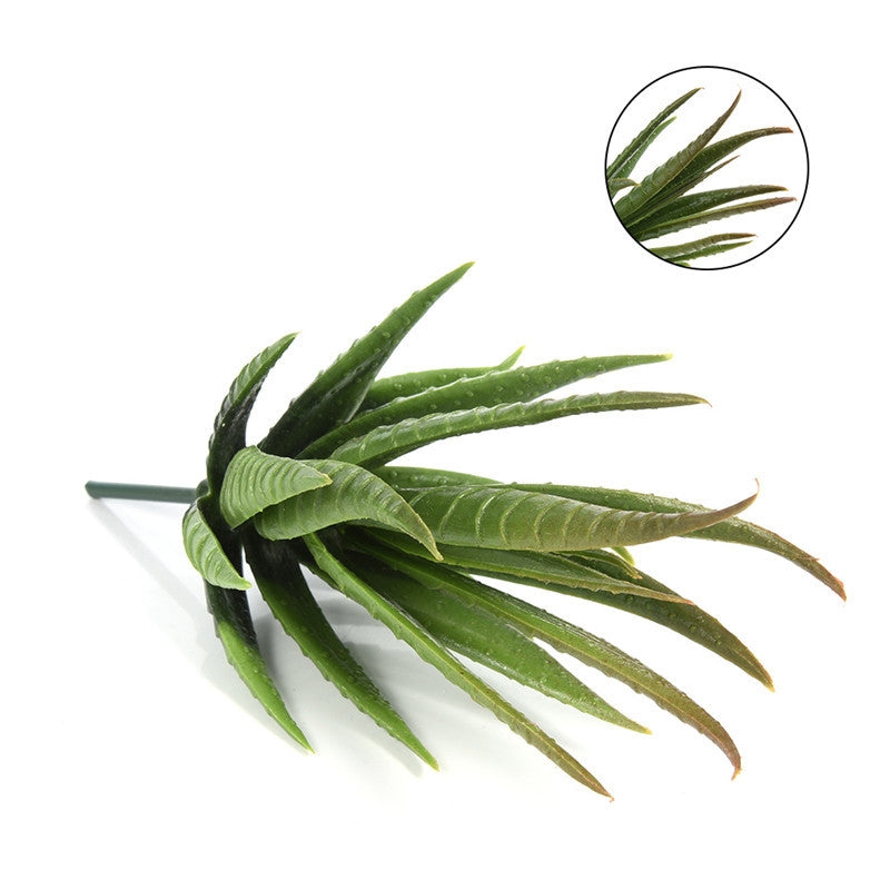 ELECTROPRIME Artificial Mini Aloe Plastic Plants Craft Floristry Landscape Garden Family Office Decoration(Green not Flocked)