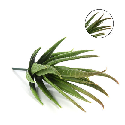 ELECTROPRIME Artificial Mini Aloe Plastic Plants Craft Floristry Landscape Garden Family Office Decoration(Green not Flocked)