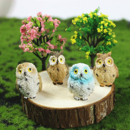 ELECTROPRIME 4 PCS/Set Mini Simulation Owl Gardening Decorative Animal Ornaments