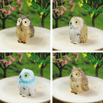 ELECTROPRIME 4 PCS/Set Mini Simulation Owl Gardening Decorative Animal Ornaments